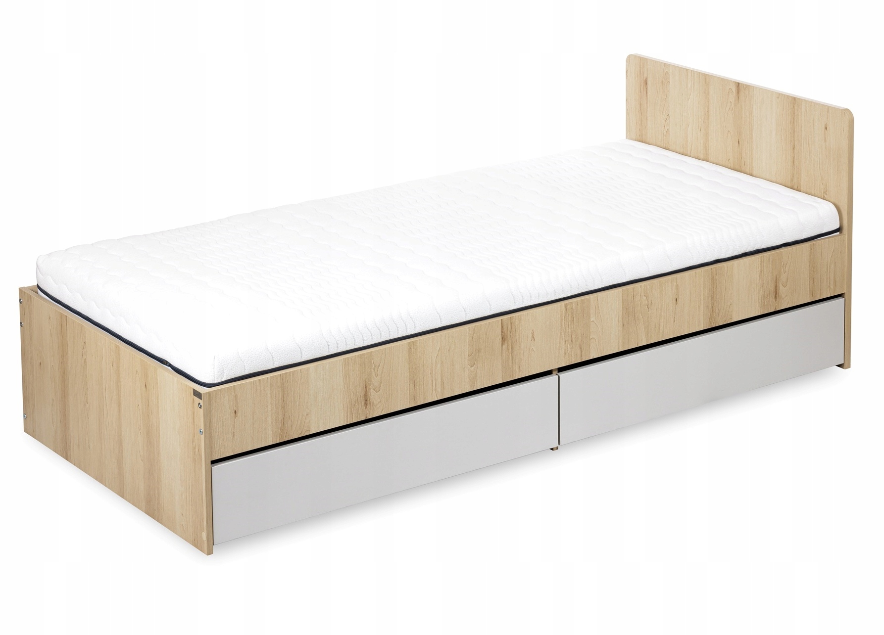 Łóżko Młodzieżowe Drewniane z Szufladą 200x90 Buk Popiel Dalia Littlesky
