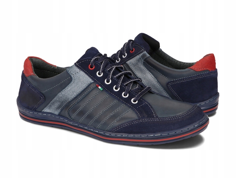 BUTY MĘSKIE SKÓRA CASUAL PÓŁBUTY 236 GRANATOWY 44 Model CASUAL