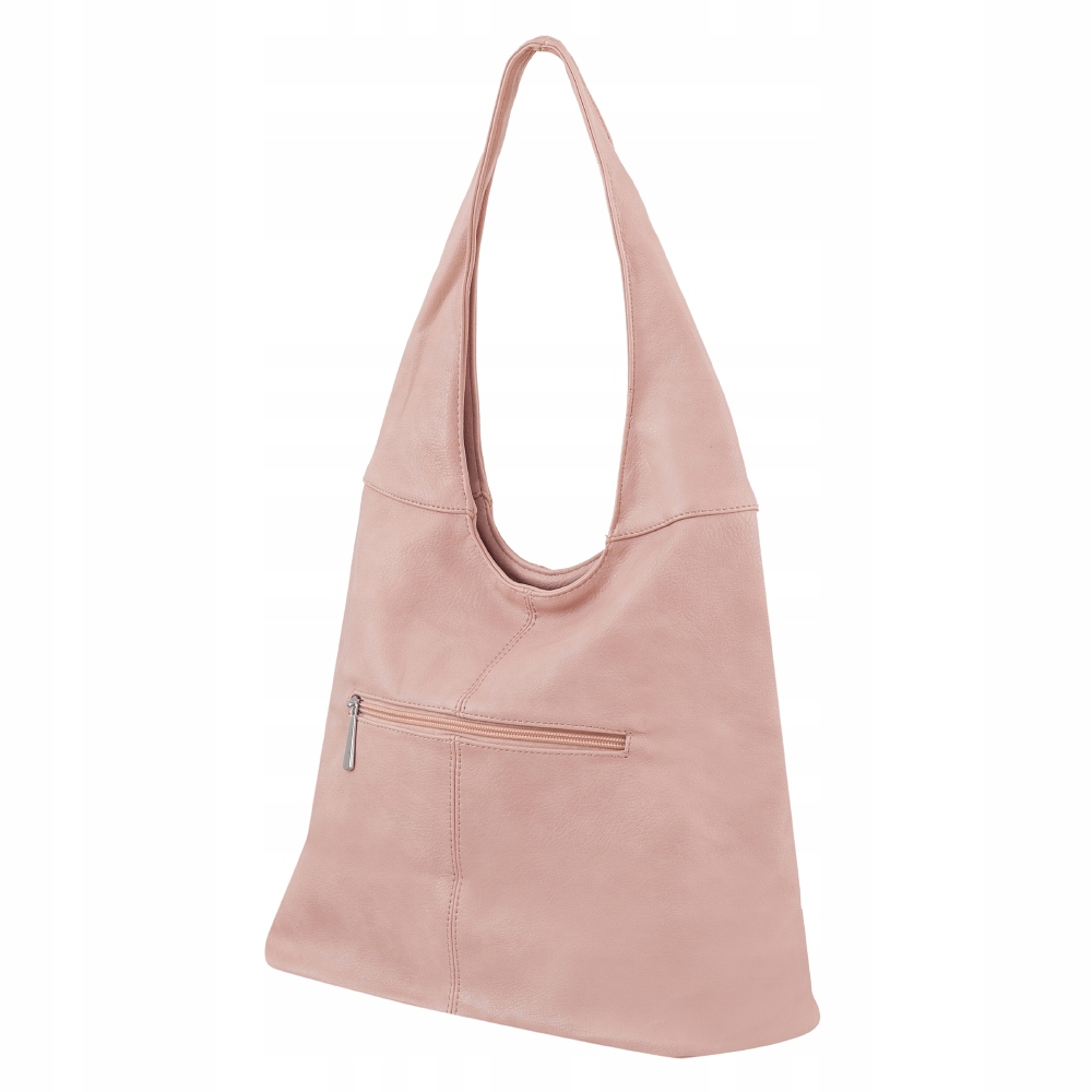 RÓŻOWA TOREBKA WOREK SHOPPER KLASYCZNA TORBA PUDROWY RÓŻ MIĘKKA SKÓRA Marka inna