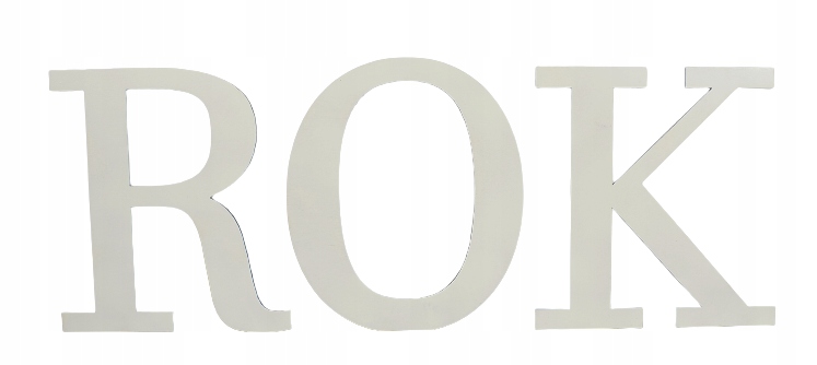 Nápis Rok pro dětské sezení, stojící, bílý, z překližky, 30 x 70 cm, dekorace