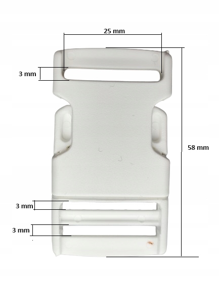 Klamra zatrzaskowa plastikowa 25 mm do paska 10 sztuk biały Kod producenta Klamra zatrzaskowa 25 mm 10 sztuk biała