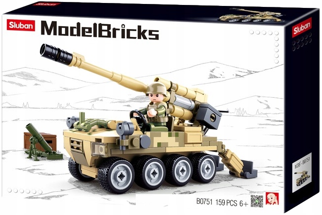 

Klocki Sluban czołg armata działo polowe 159 el.