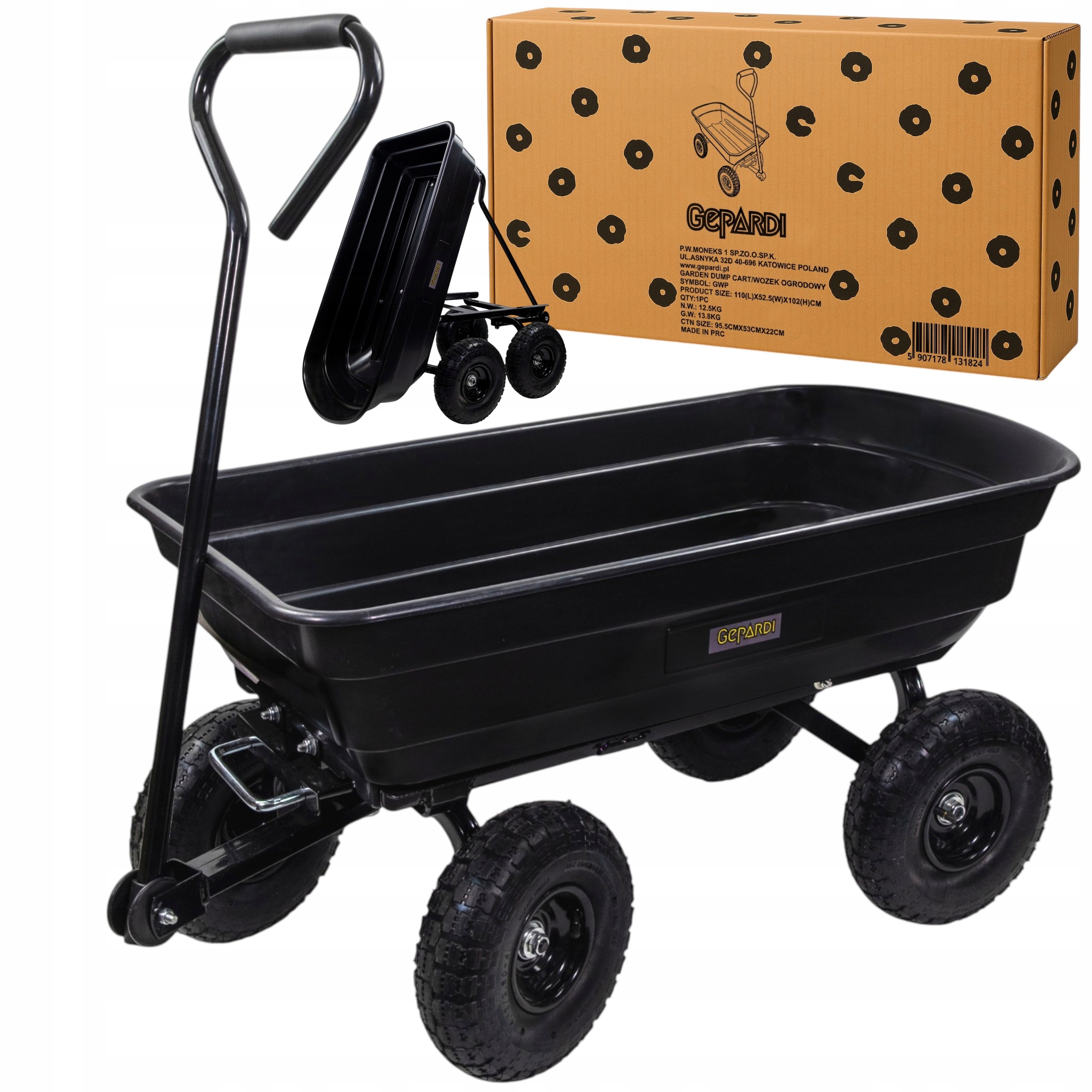 Wózek Ogrodowy Transportowy Taczka Ogrodowa Przyczepka 250 Kg Solidny