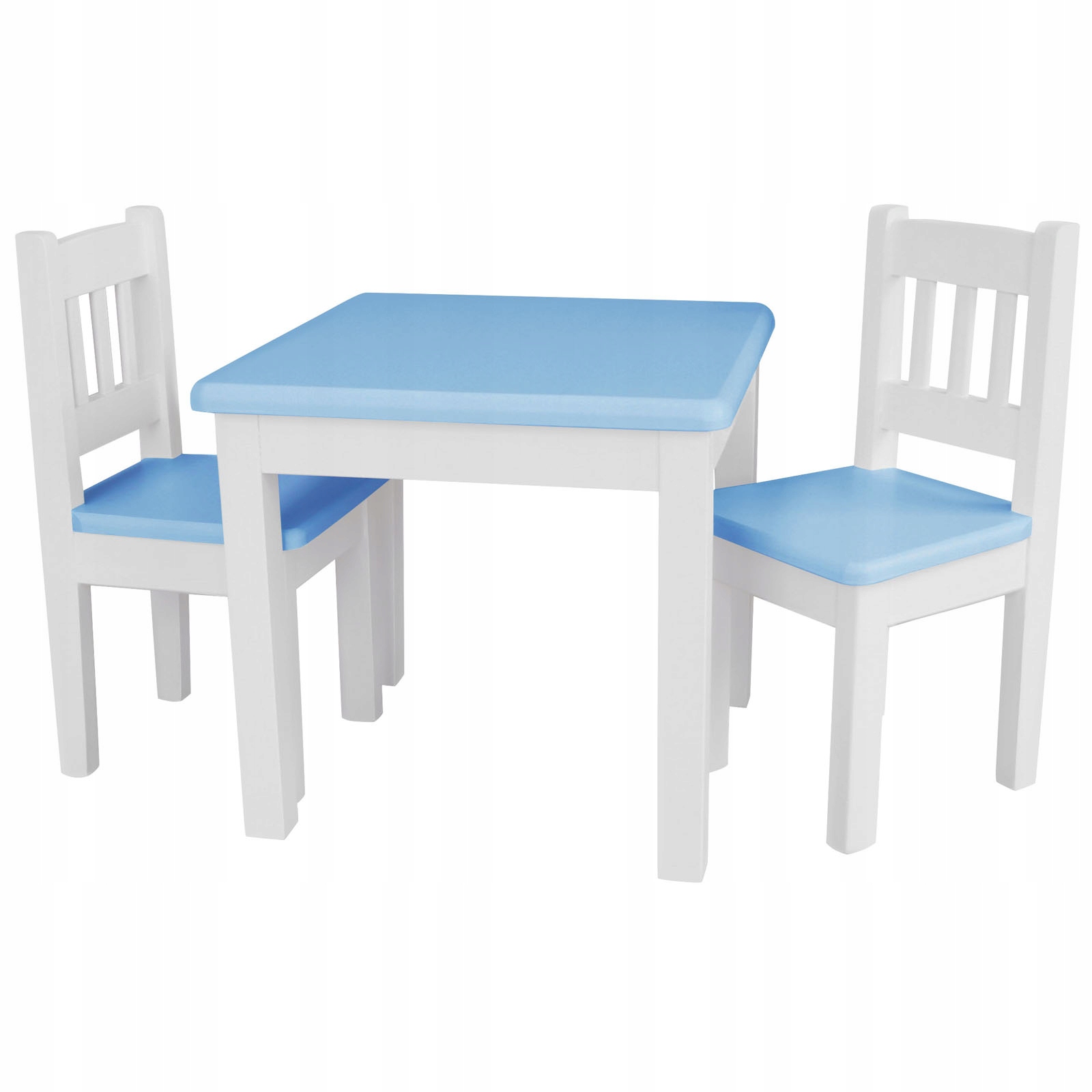 MEBELKI DZIECIĘCE DREWNIANE SOSNOWE BIAŁONIEBIESKI