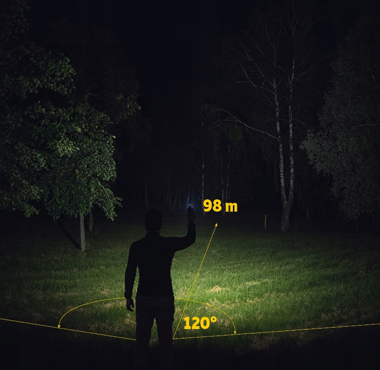 LATARKA WIELOFUNKCYJNA ŚWIATŁO CIEPŁE ŻÓŁTE CZERWONE NA RYBY LAMPA SPORTOWA Liczba trybów 10