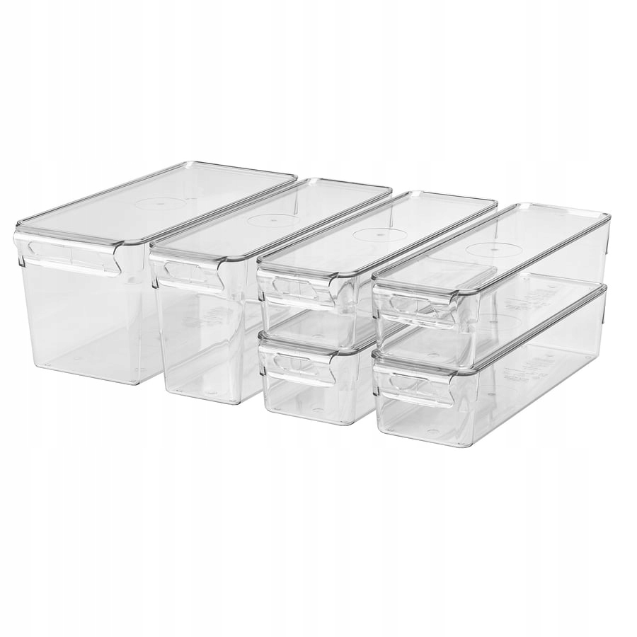 Ikea Klippkaktus Organizér do ledničky, sada 6 ks průhledný
