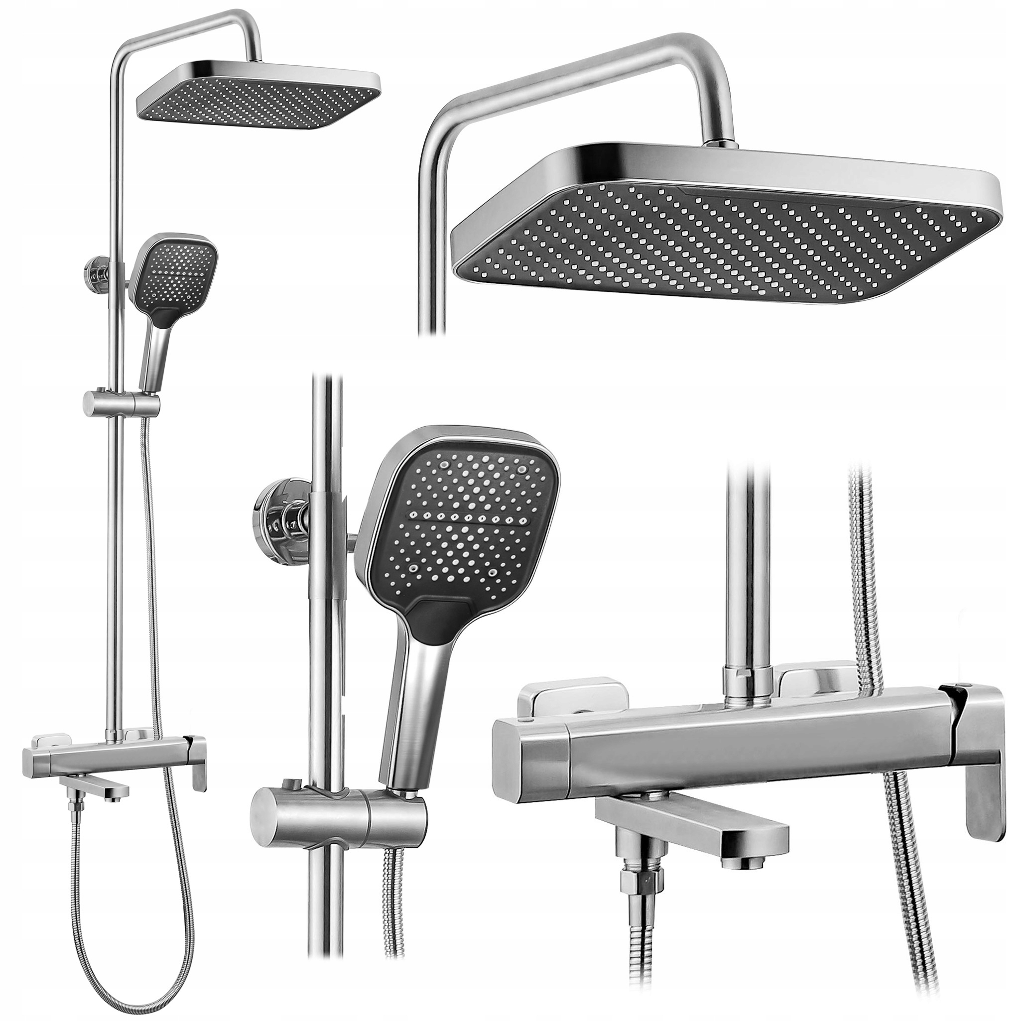 Sprchový Set Dažďová Sprcha Rea Arlo Nikel Brúsený Sprchový