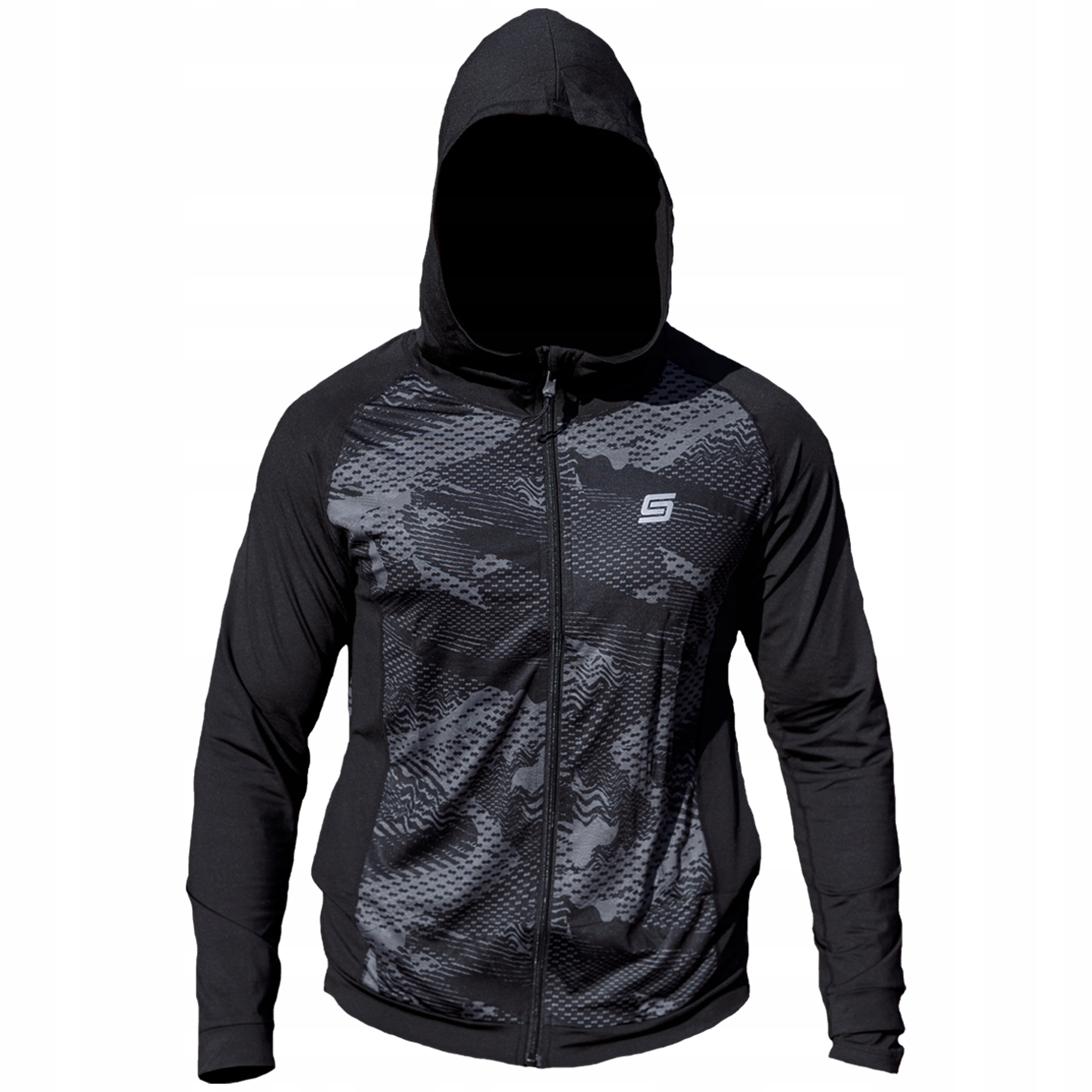 Kurtka sportowa męska lekka bluza kompresyjna z kapturem siłownia fitness