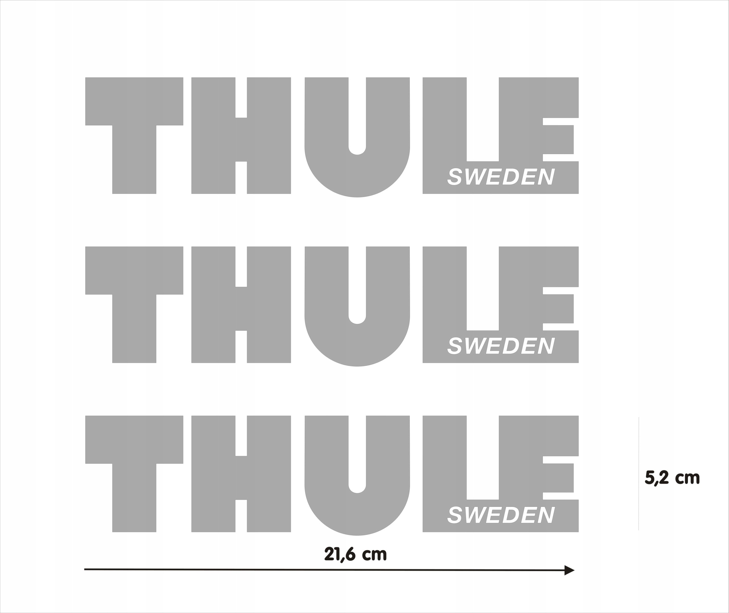 Thule Komplet 3 X Naklejka Na Box Bagażnik Dachowy 21,6 x 5,2 CM Srebrne