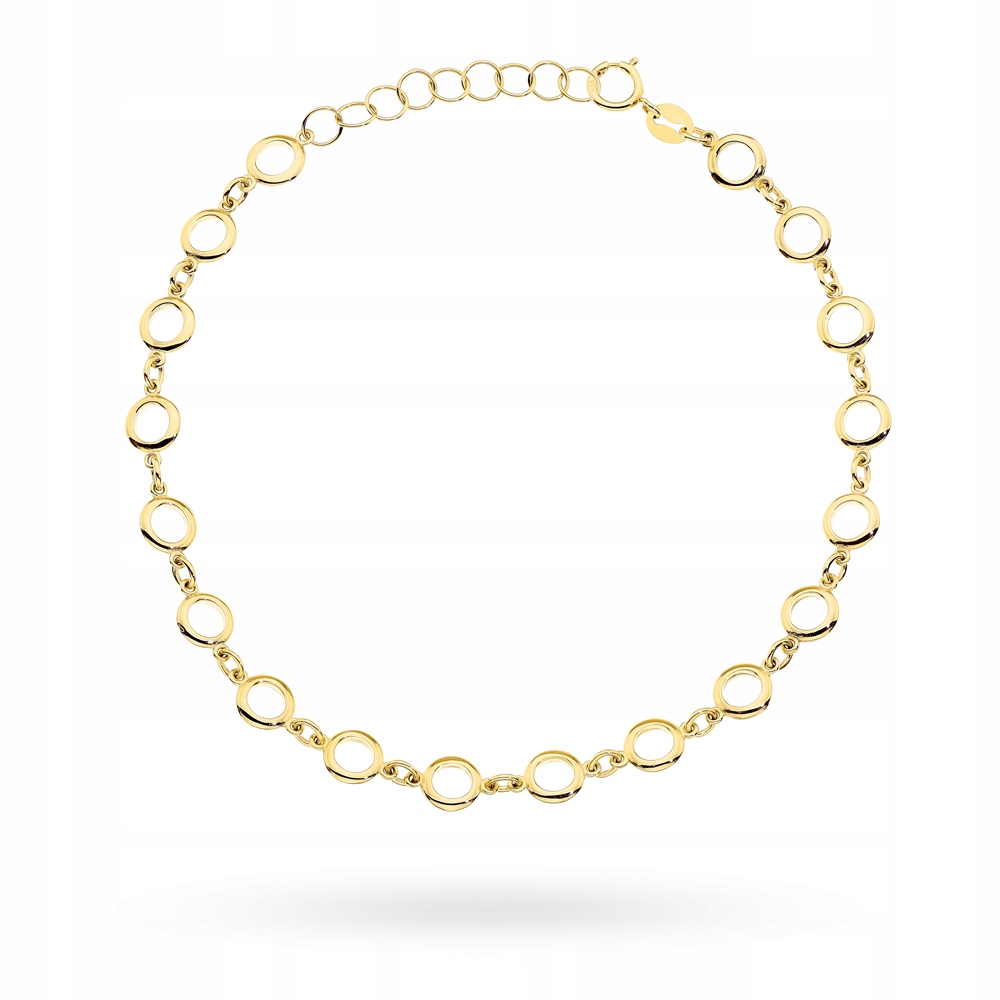 Zlatý náramek 585 složený z kroužků na dárek pro maminku ve věku 14 let