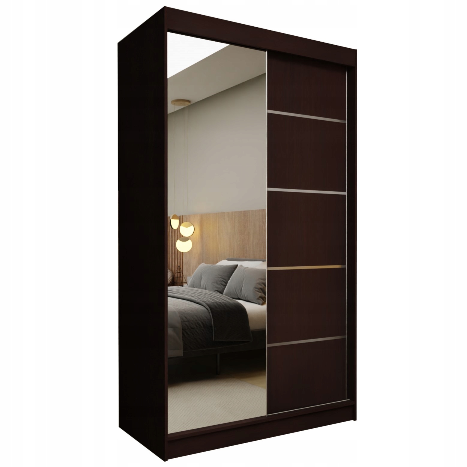 Skříň Mirella 120 cm se zrcadlem Skříň Dvoudveřová Wenge