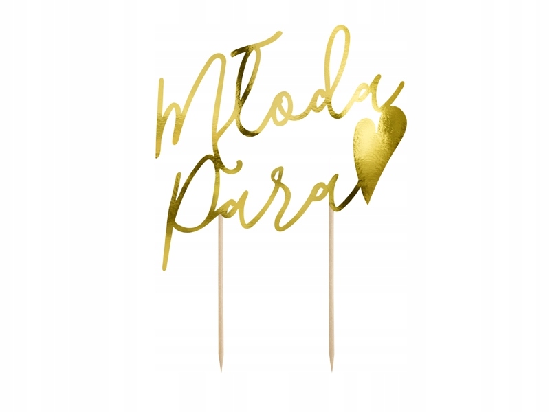 

Toppery Na Tort Topper Młoda Para Złoty 22,5cm