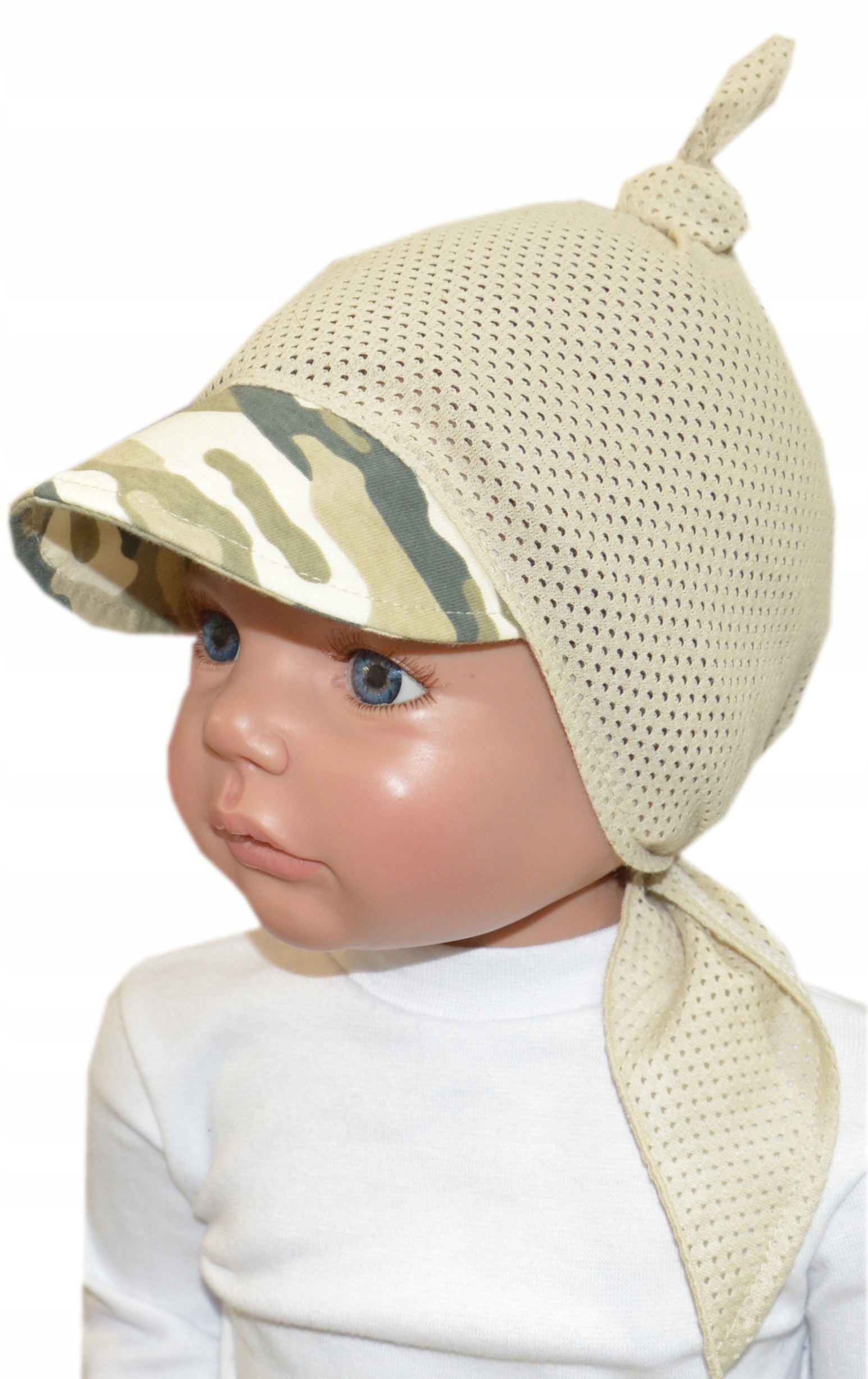 

ażurowa chusta chustka z daszkiem moro beż