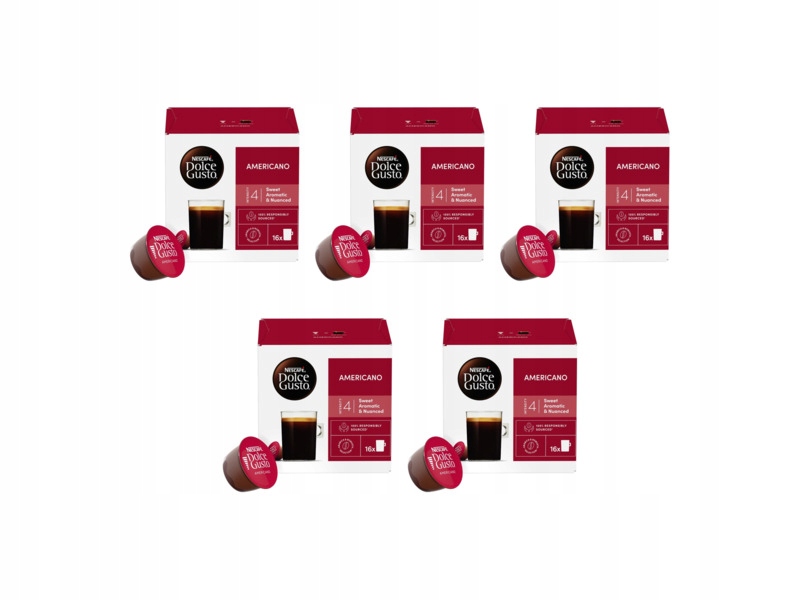 Kapsułki Nescafe Grande Americano do ekspresu Nescafe Dolce Gusto 5x 16szt