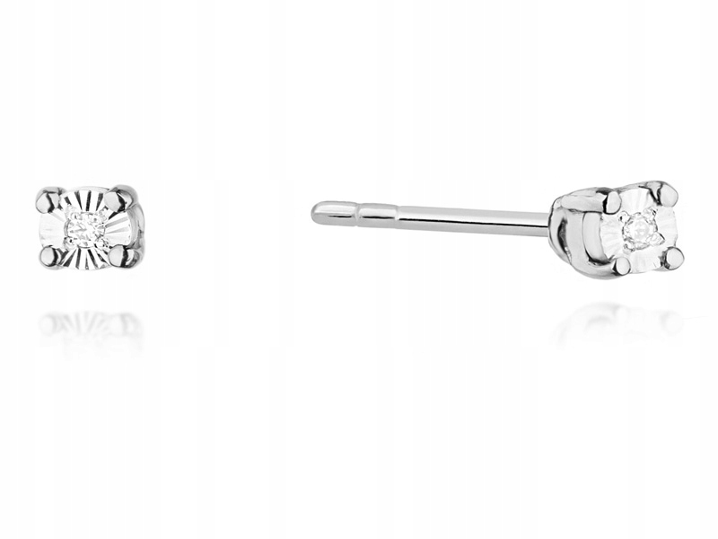 Zlaté náušnice 585 Jemné S Brilianty 0,90g s diamanty pro ni 14k