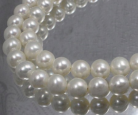 Pravé Bílé Perly Krásný Náhrdelník Stříbro