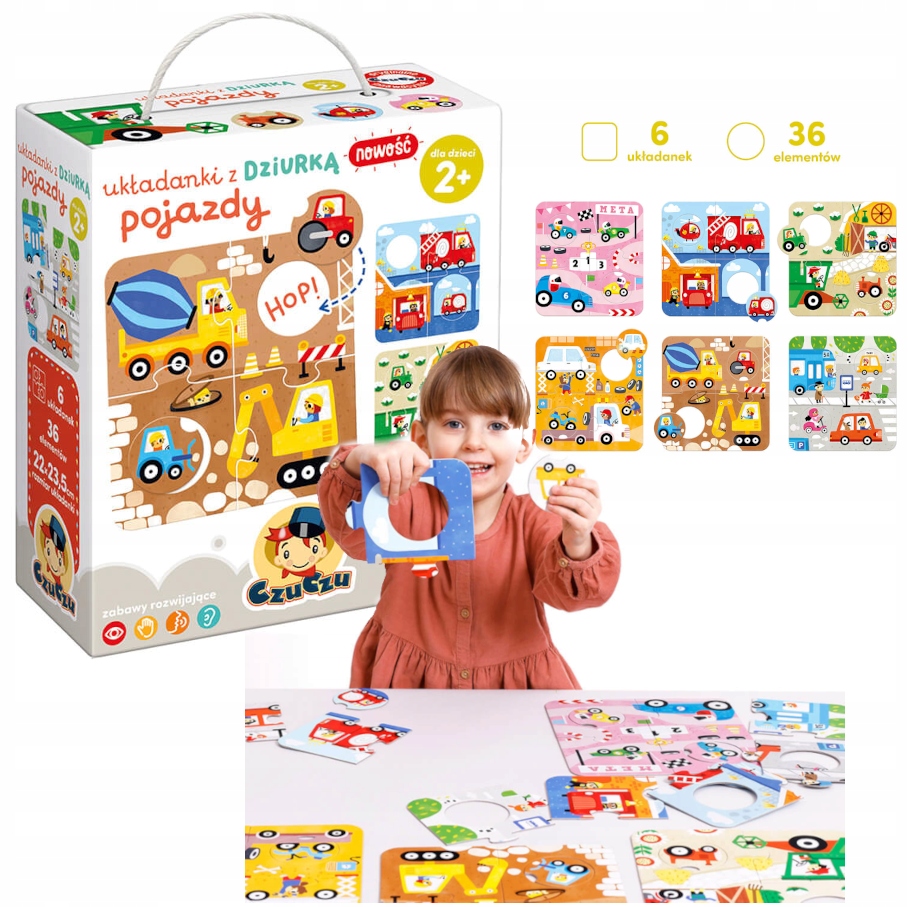 

Czuczu Układanki Z Dziurką Pojazdy 6 Układanek 2+