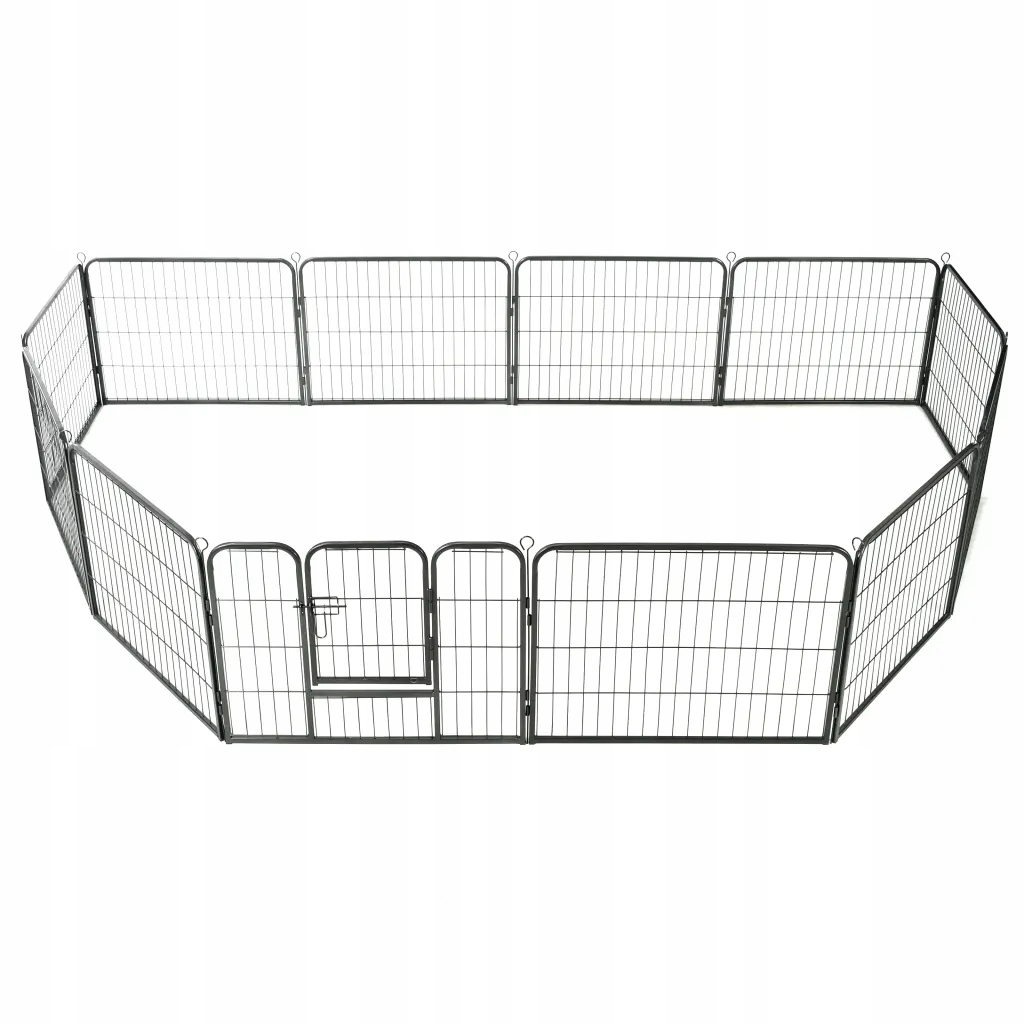 Levně vidaXL Kotec pro psy, 12 panelů 80 x 60 cm, ocelová, černá