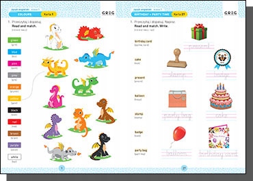 KARTY PRACY kl. 1 PIERWSZAKI Matematyka Angielski GREG Okładka miękka