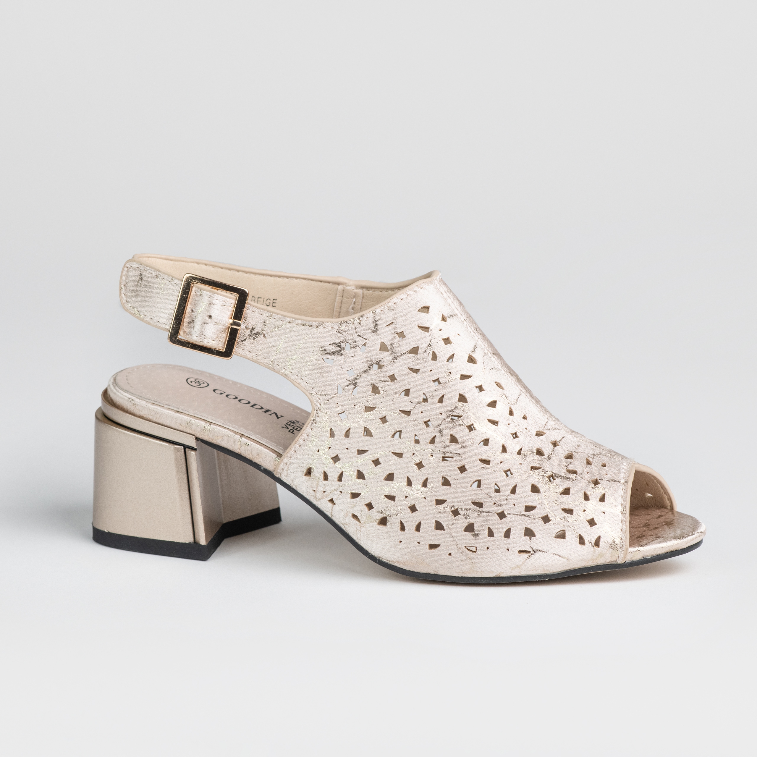 Dámské ažurové sandály Goodin GD-FL-1170 béžová/zlatá 36
