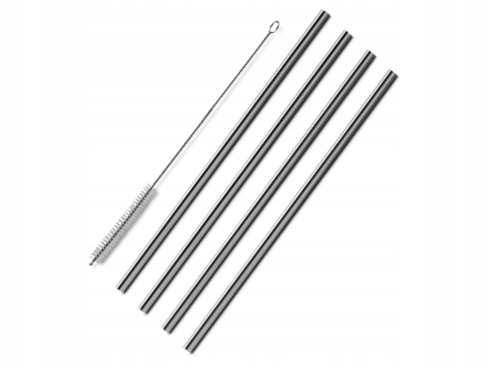 SŁOMKI RURKI WIELORAZOWE METALOWE EKO x10 CZYŚCIK Kolor dominujący srebrny