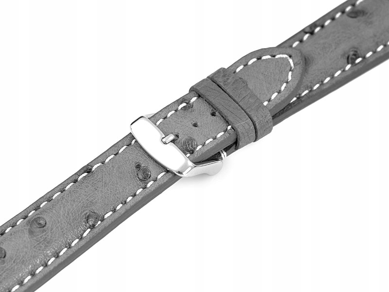 Pásek Na Hodinky Z Pštrosí Kůže Strauss 18 Šedý