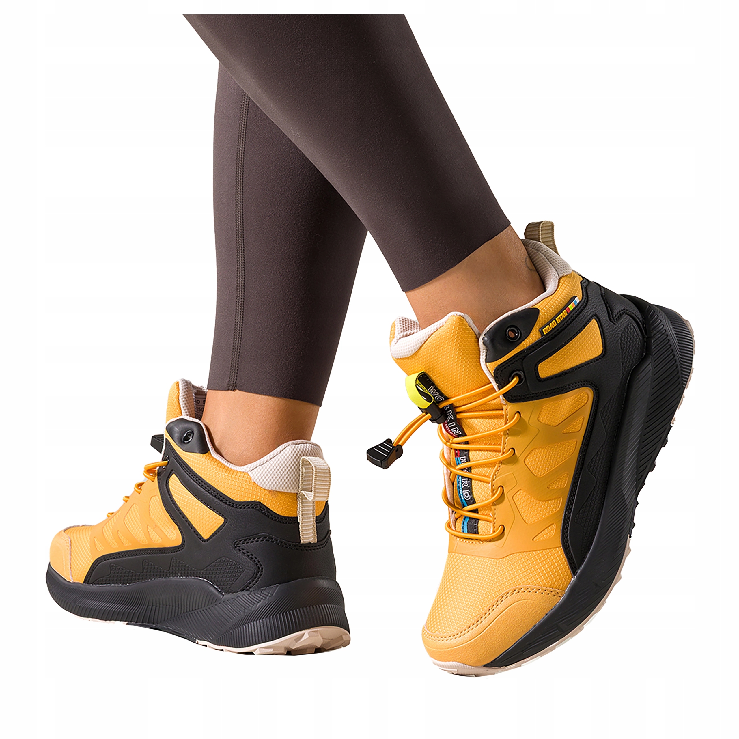 Žluté Trekingové boty Dámské Sportovní Pohodlné Elastické Tkaničky vel. 36