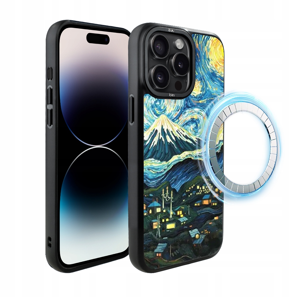 Pouzdro pro iPhone 14 Pro Ibizu DropGuard Matt s MagSafe, Van Gogh, noční