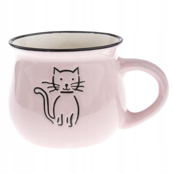 

Ceramiczny kubek beczułka różowy kotek 440 ml kot