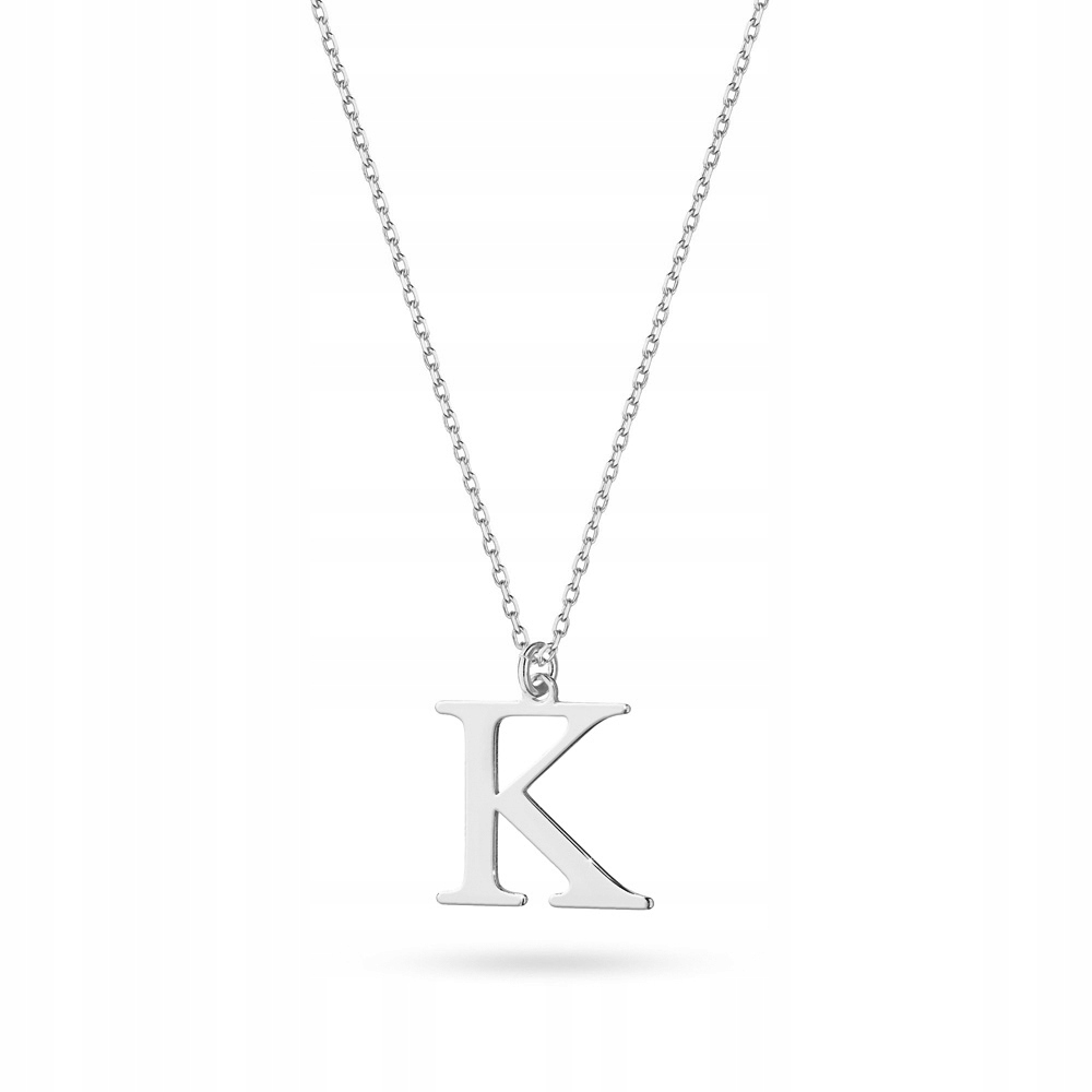 

Wyjątkowy Srebrny Naszyjnik pr. 925 Literka K