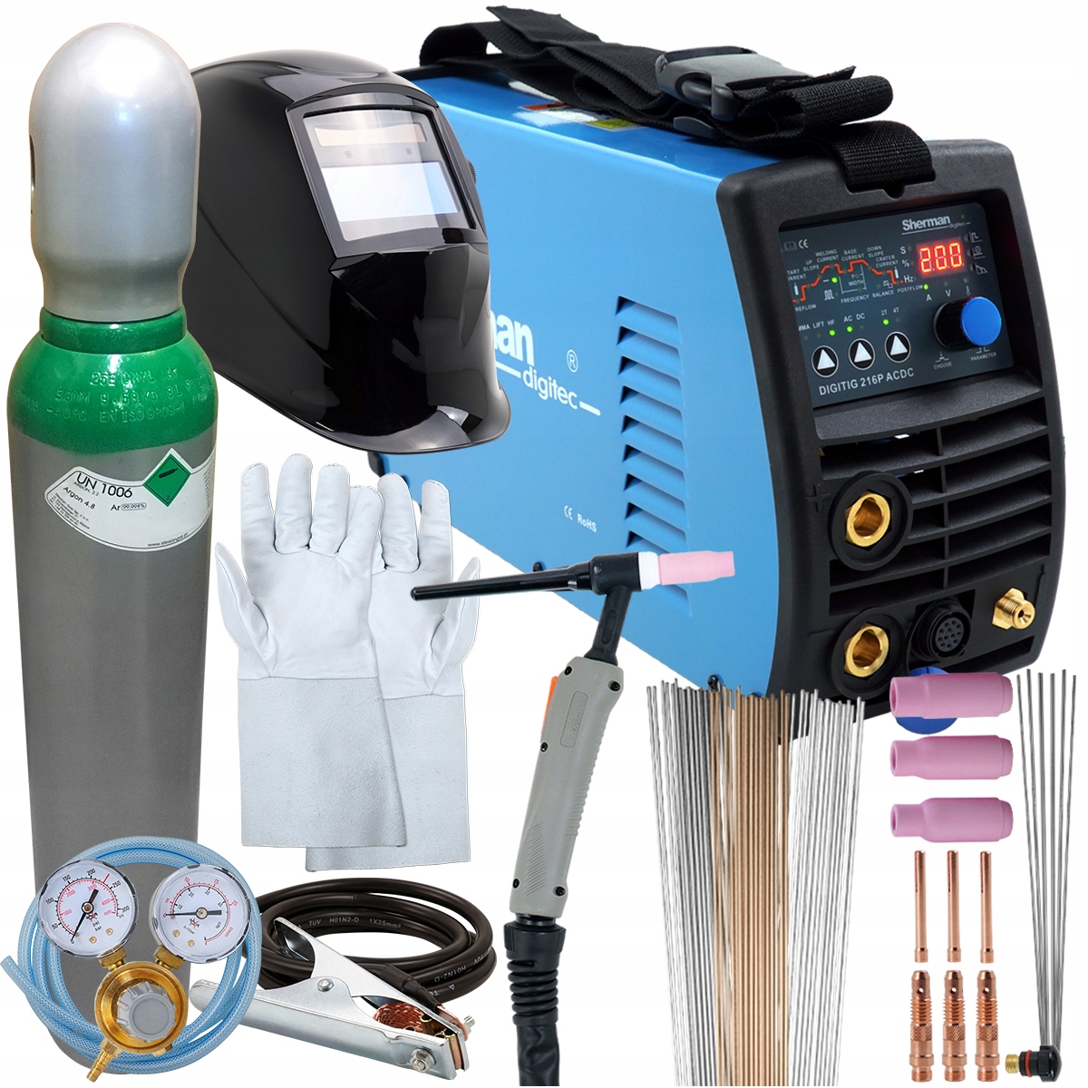 SPAWARKA Sherman TIG 200 AC DC Puls MMA TIG zestaw