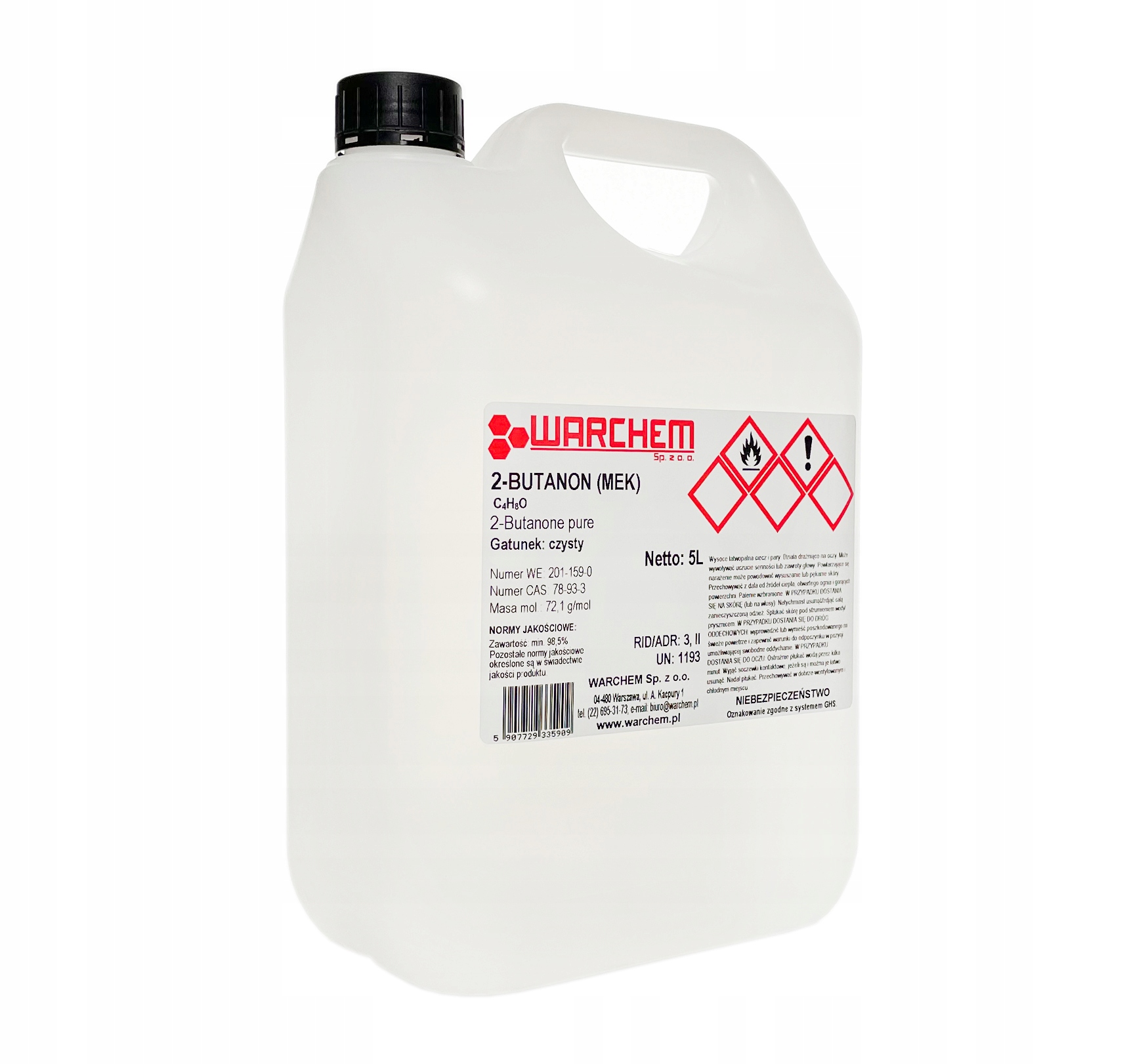 2-BUTANON (mek) czysty 5L Warchem