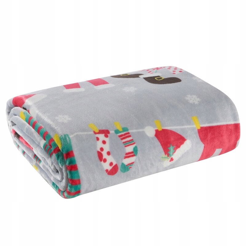 Deka přehoz světoběžníková 150x200 Mikulášský kostým stříbrná červená