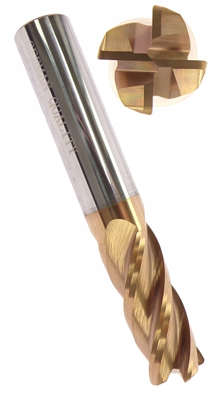 Frez Węglikowy 8mm R0,5 Promieniowy 55HRC 4 Pióra TiSiN Radius Torusowy