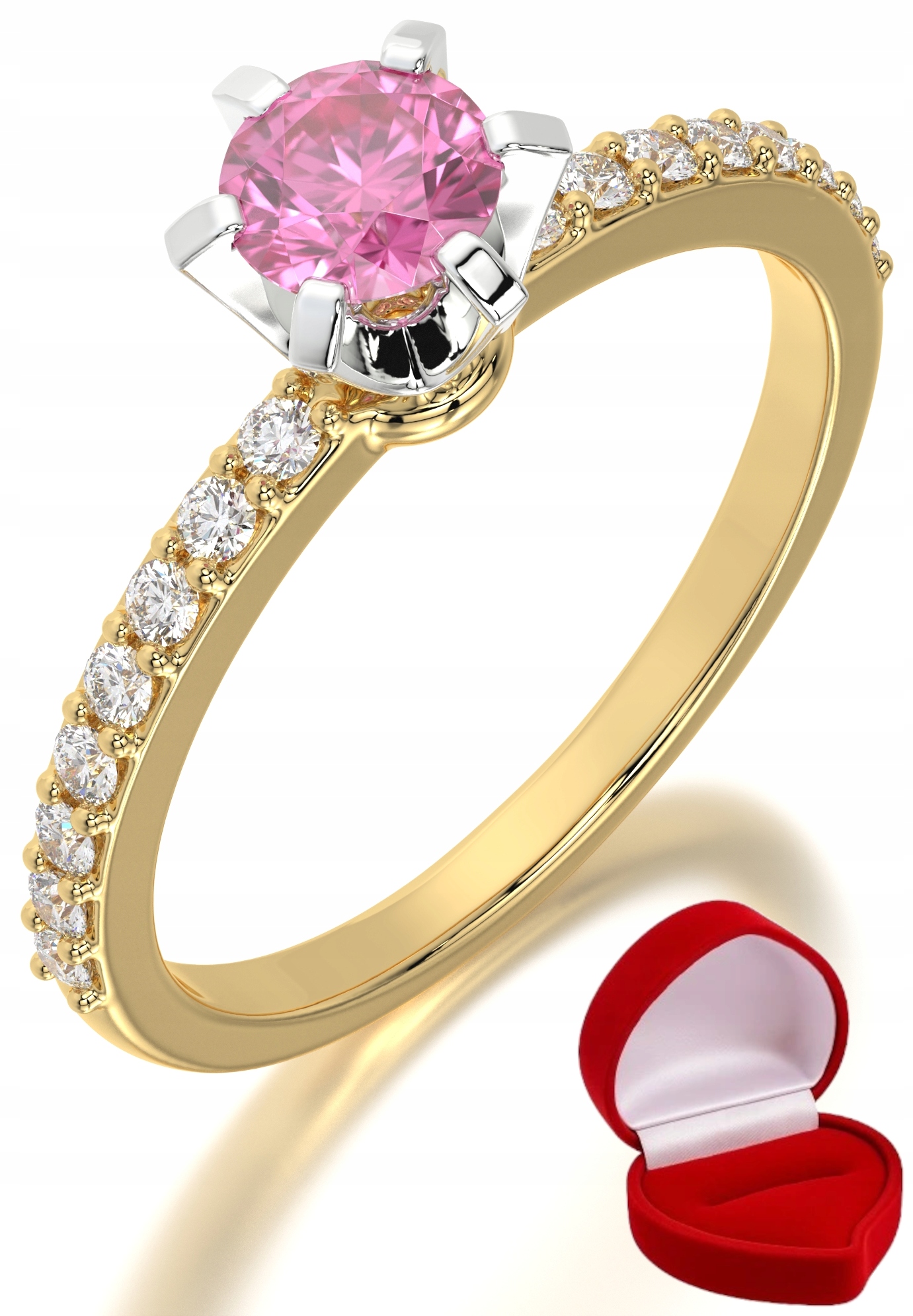 Zlatý Prstýnek 585 14k Safír 0,30 ct Krabička R23