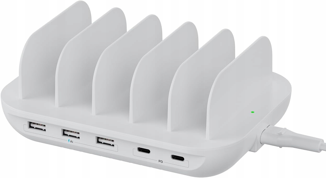Stacja ładująca SooPii z 5 portami ładowania 3 porty Usb 2 portami Pd 35W