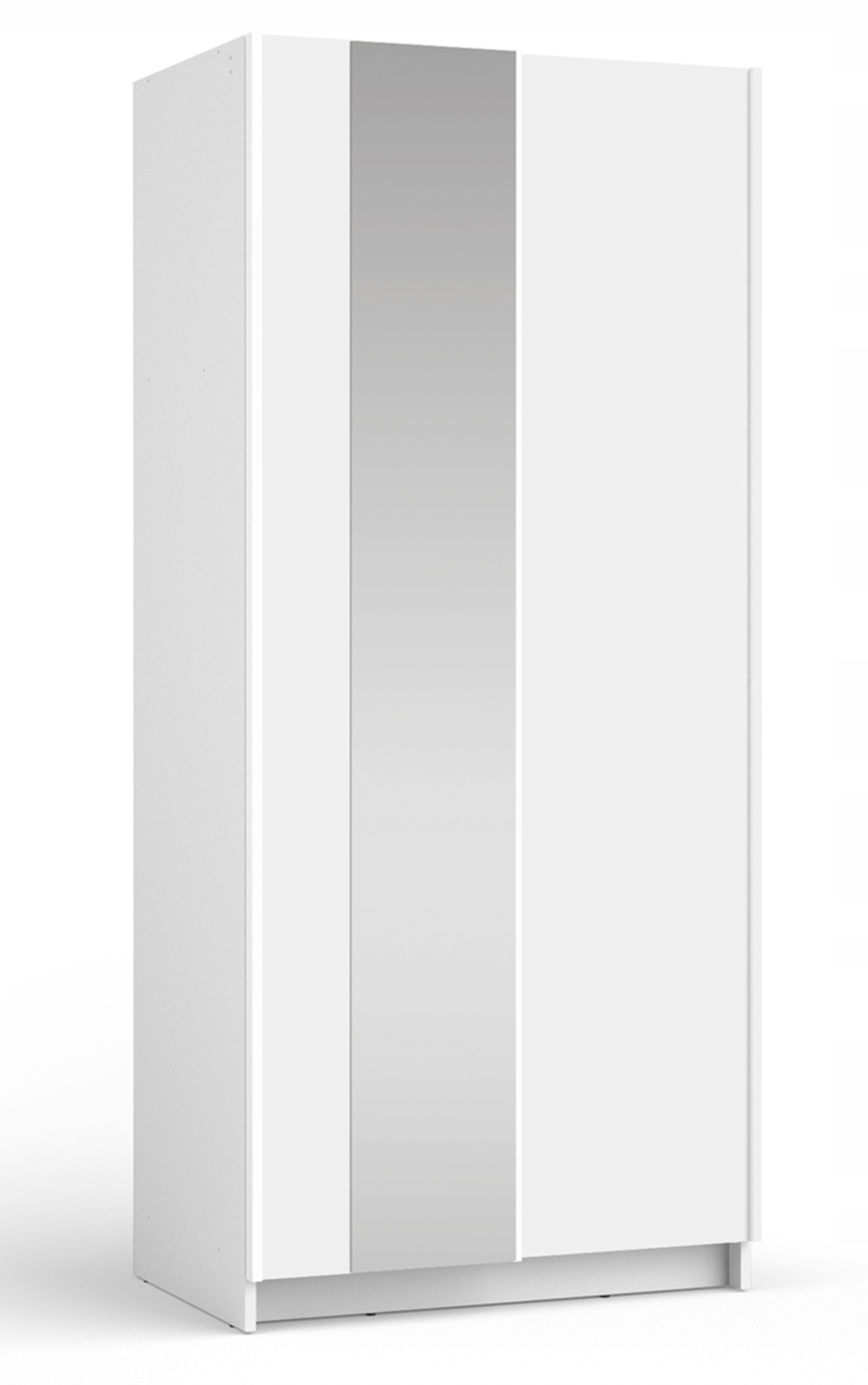 Skříň dvoudveřová se zrcadlem 80 cm, bílá