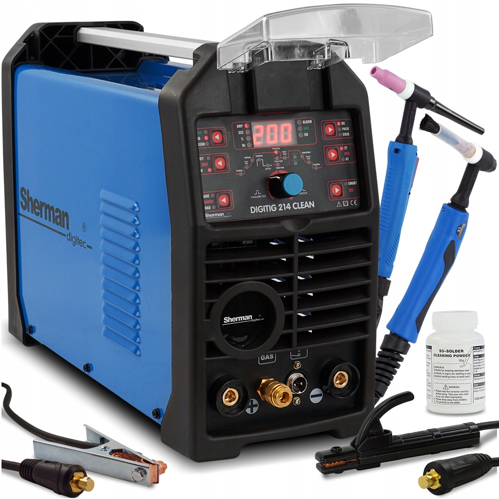 Spawarka Tig DC z funkcją Czyszczenia spoin 200A Hf Sherman Digitig Cleaner