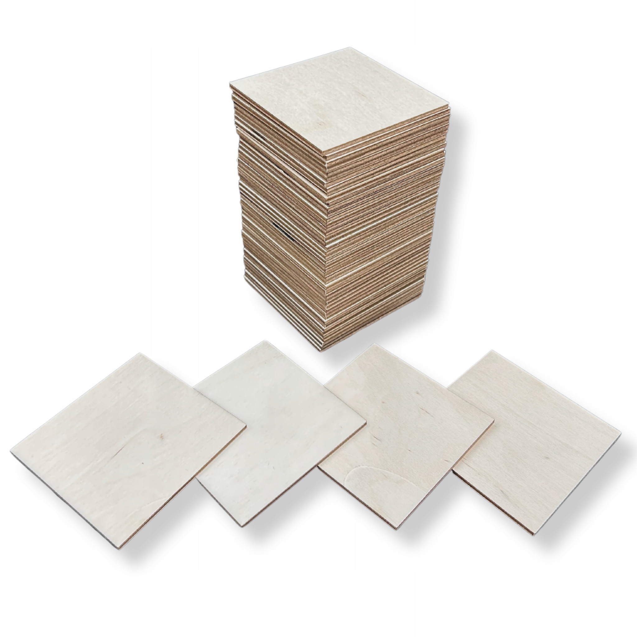 Čtverce z překližky k ozdobení 50 Kusů 10x10 cm Překližka 3 mm