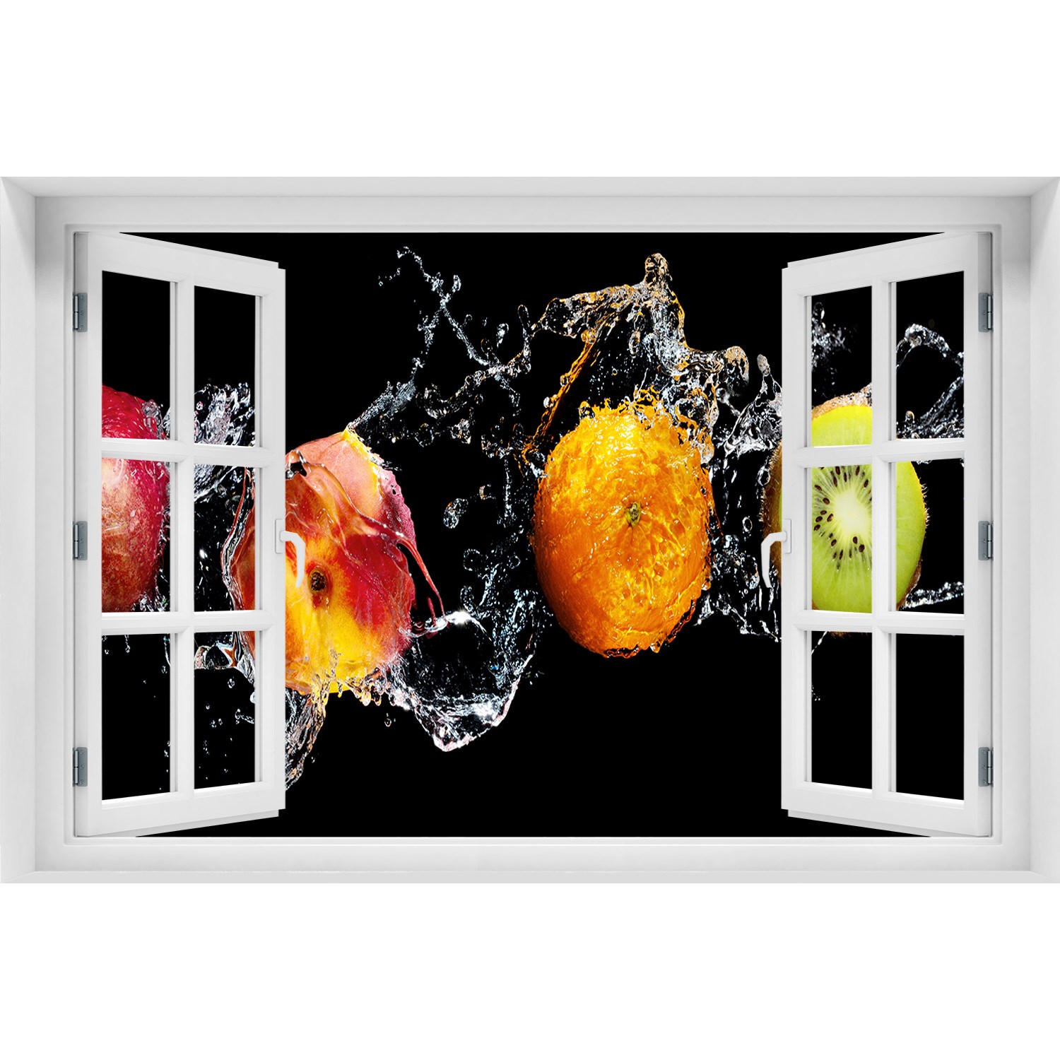 

Naklejka 3D Okno samoprzylepne Owoce i woda 90x60