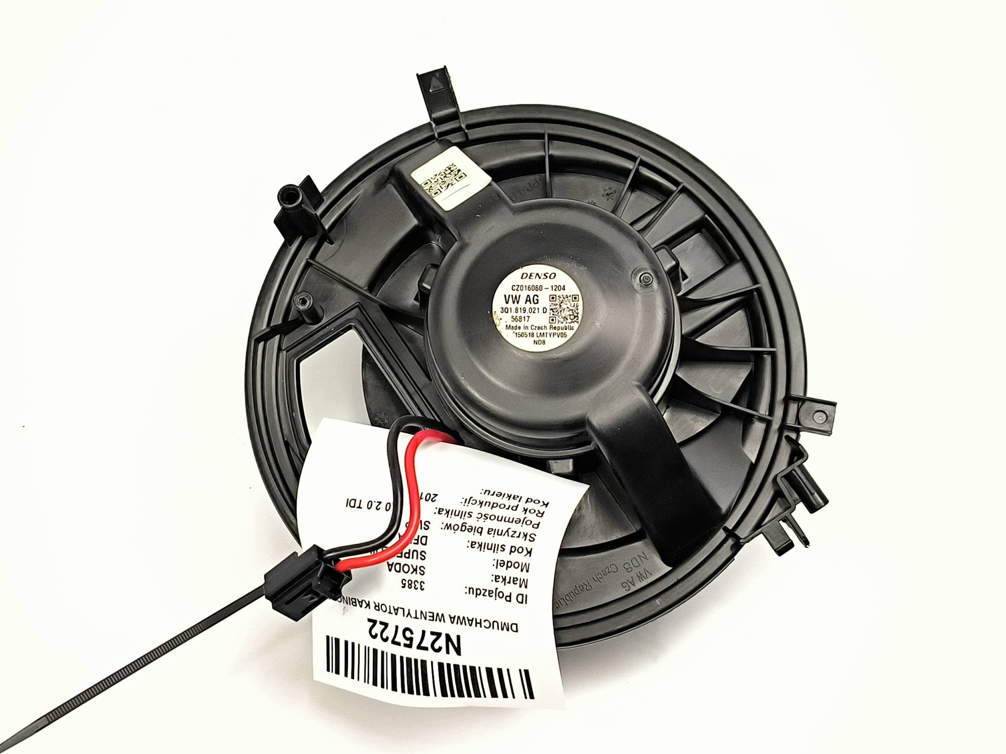 heating fan cab 3Q1819021D SKODA SUPERB III