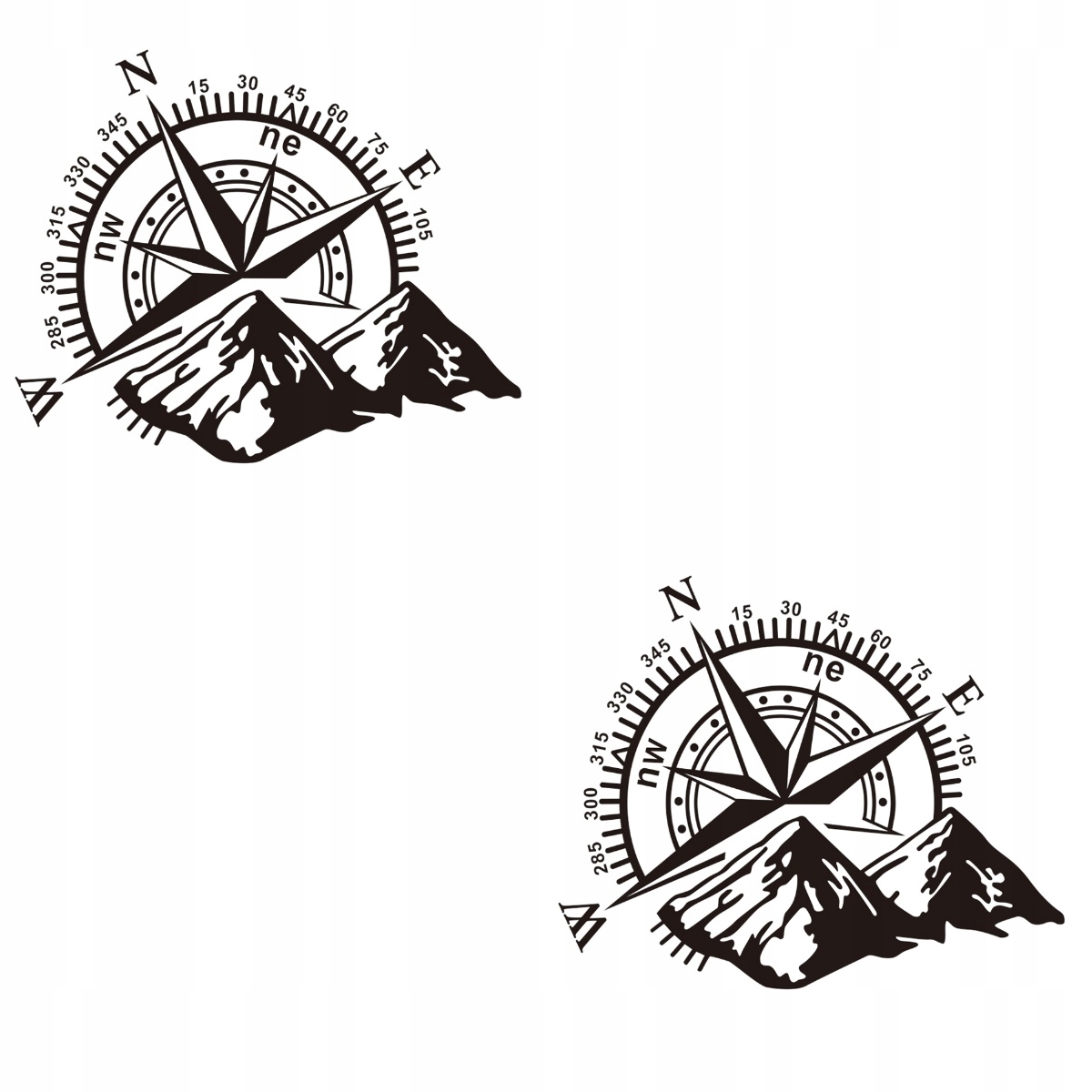 2x naklejka na maskę kompas do naklejki na