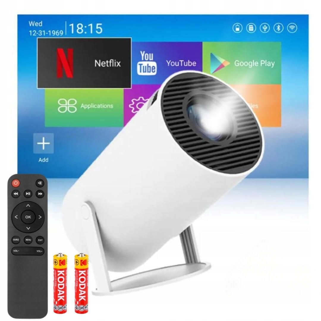 PROJEKTOR HY310 PRO ORYGINALNY ANDROID TV WIFI PRZENOŚNY SMART +BATERIE