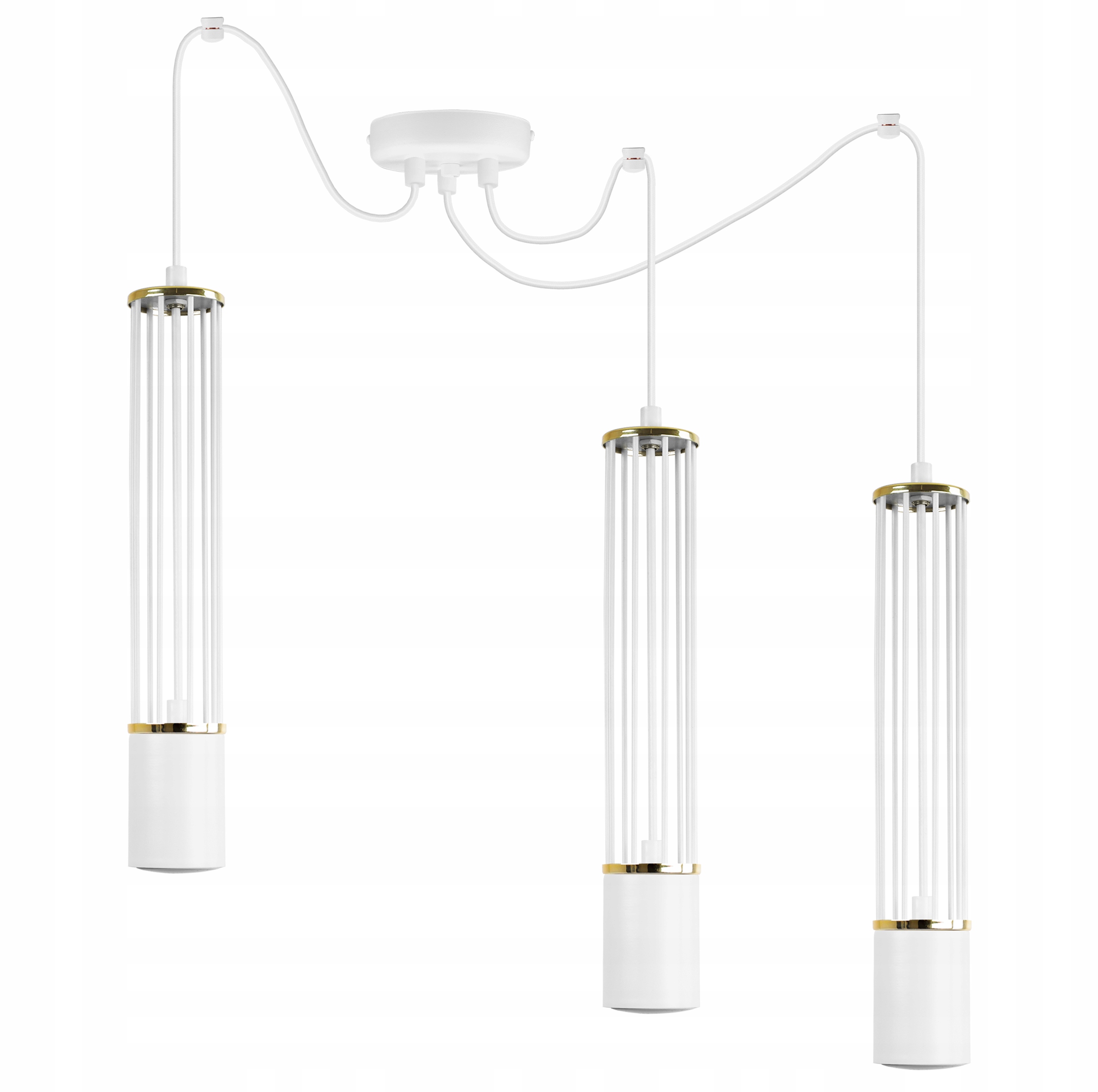 Led Stropná Závesná Lampa, Biela Trojitá Tuba, Luster Nad Ostrovným Stolom