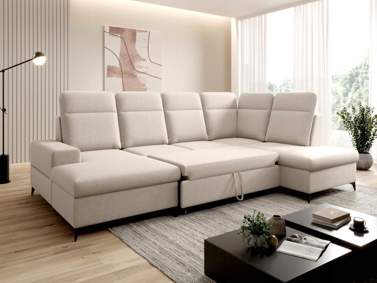 Moderní Rohová Sedací Souprava Velká U 320x202x108 opěrky hlavy Sage 2 O-sofa