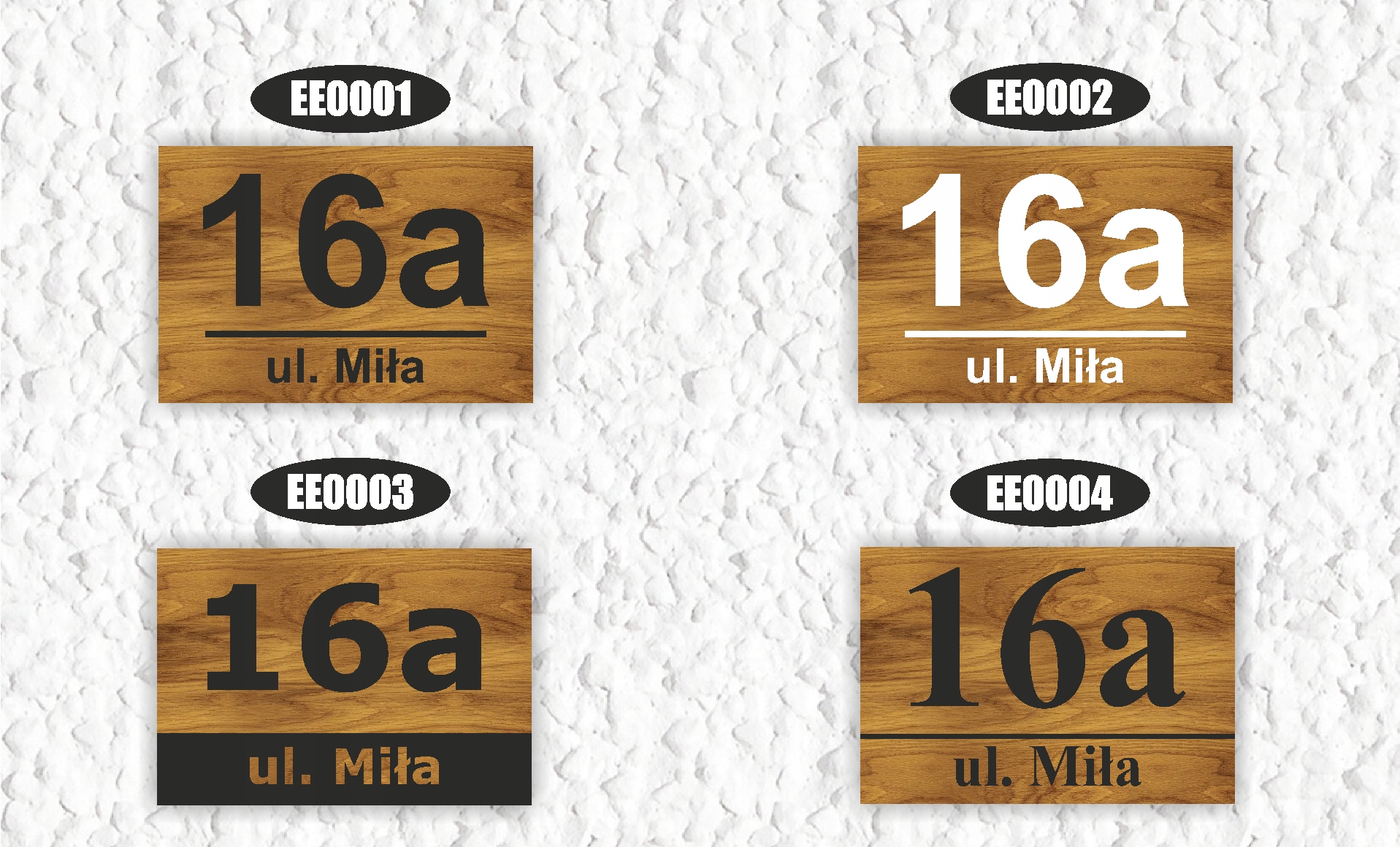 TABLICZKA Z NUMEREM DOMU | TABLICA ADRESOWA | NUMERY NA DOM | WZORY | 32x21 Materiał tworzywo sztuczne