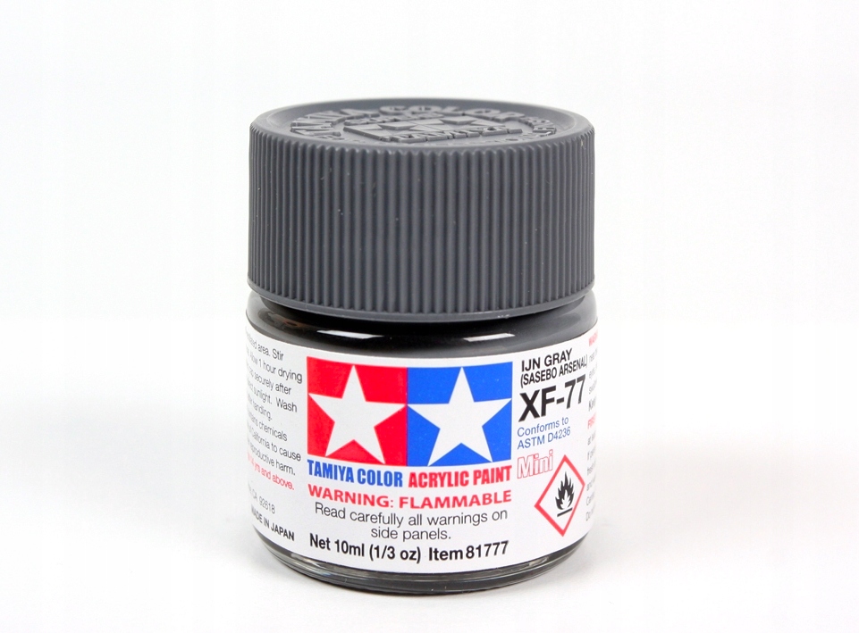 MODELARSKA FARBA AKRYLOWA SZARA MATOWA TAMIYA 10ml XF-77 IJN GREY (M)