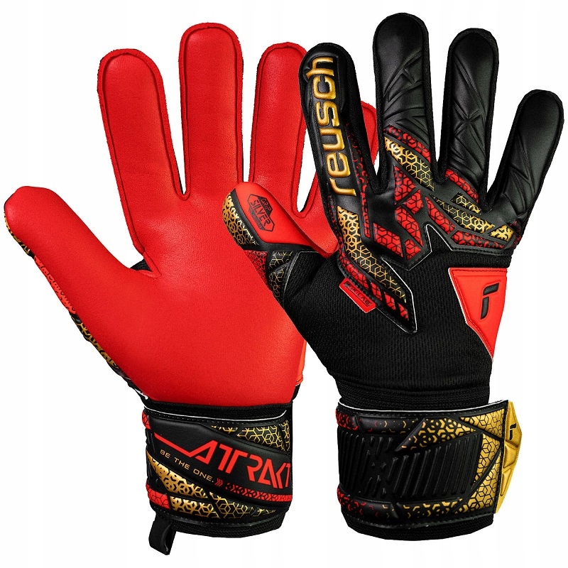 Rękawice Bramkarskie Senior Reusch Attrakt Silver black gold red 9,5