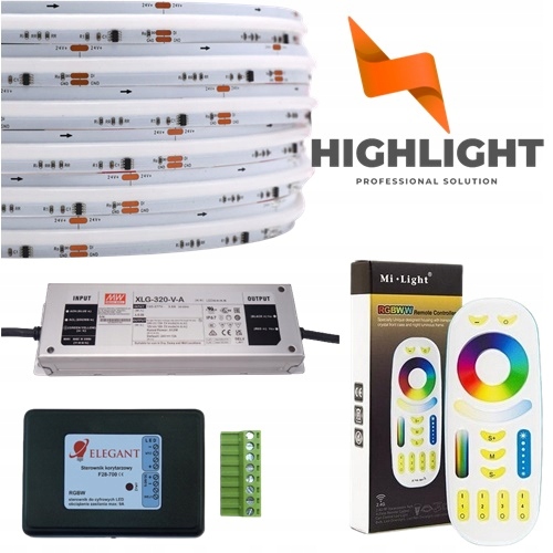 20 m Digitálny koridorový set Cob Rgbw SK6812 24V
