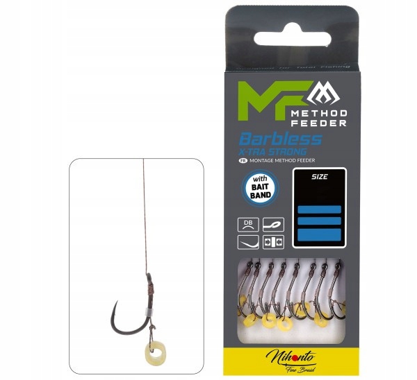 Przypony Mikado Bezzadziorowe Gumka X-tra Strong 10cm roz 6 plecionka 0,12m